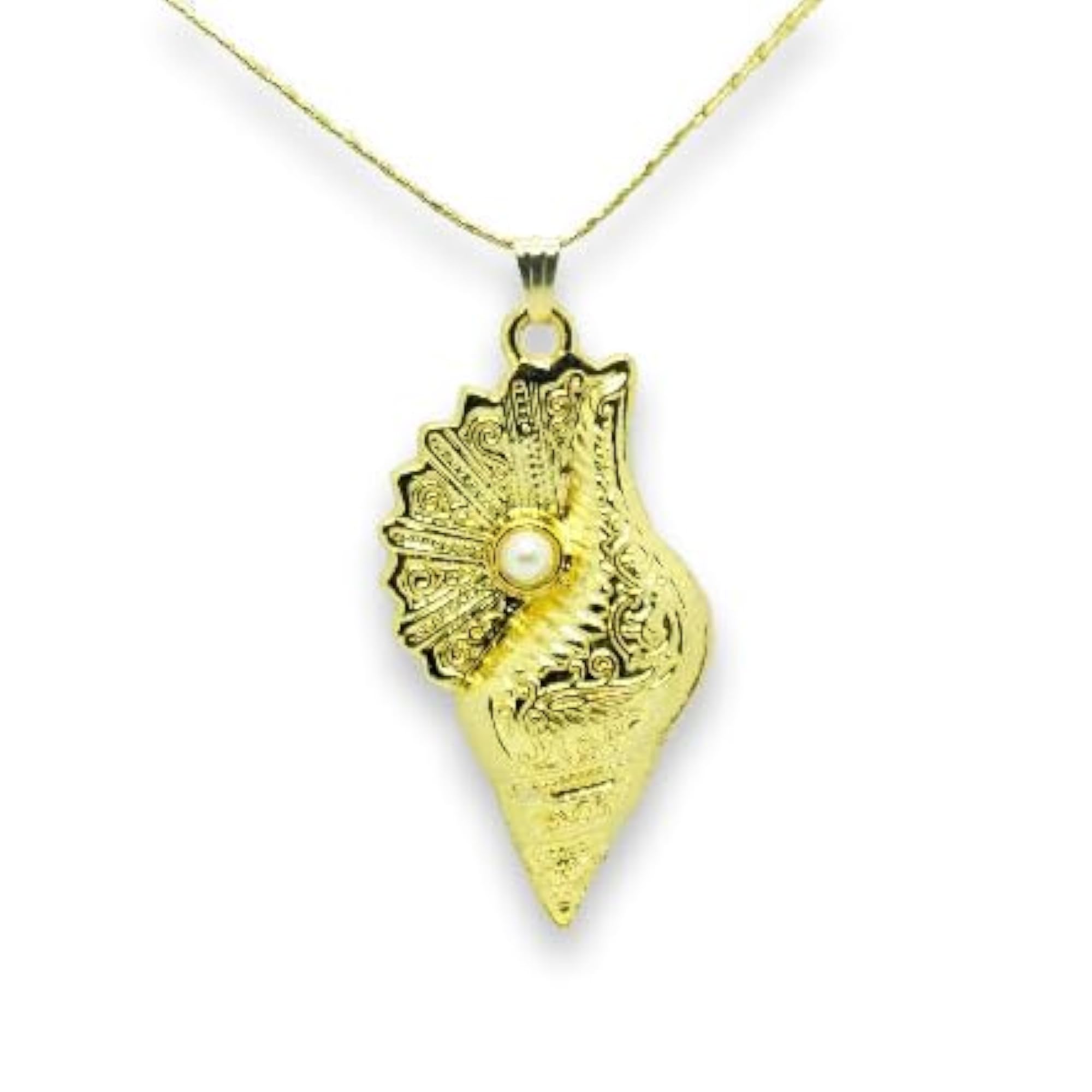 Jewellery Set Women's Microgold Plated Fancy Chain Conch Pendant